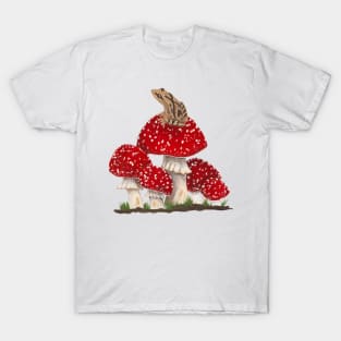 Spring Peeper and Mushrooms T-Shirt